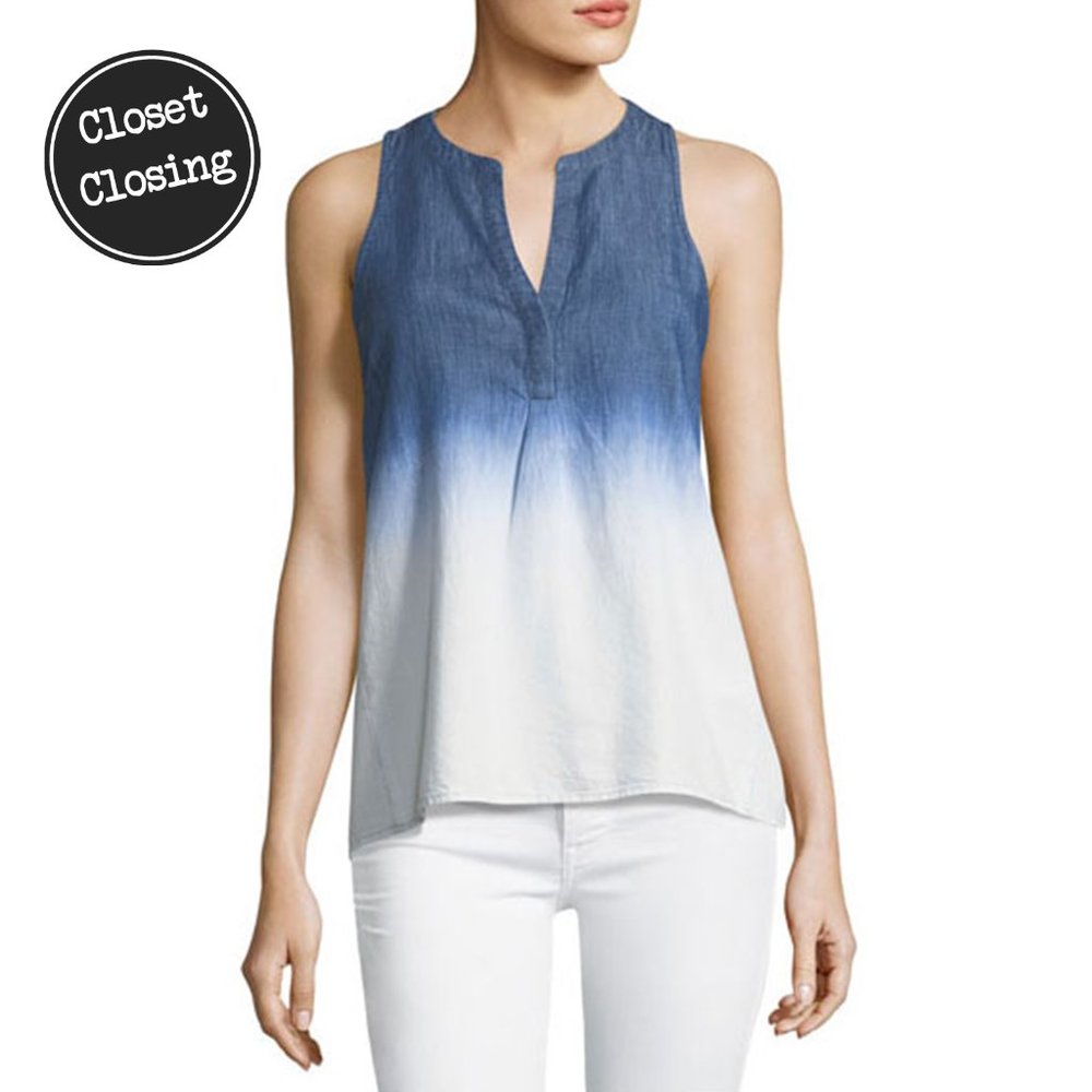 [Soft Joie] NWT Ombre Chambray Split Neck Tank